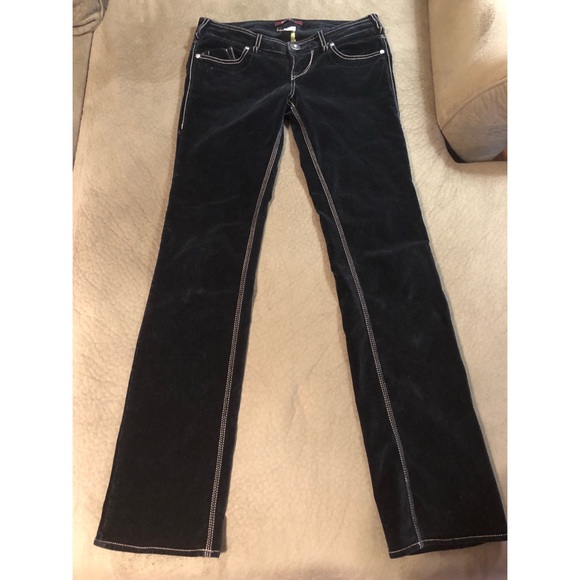 Black Velvet Guess Jeans Size 28 - Picture 1 of 2